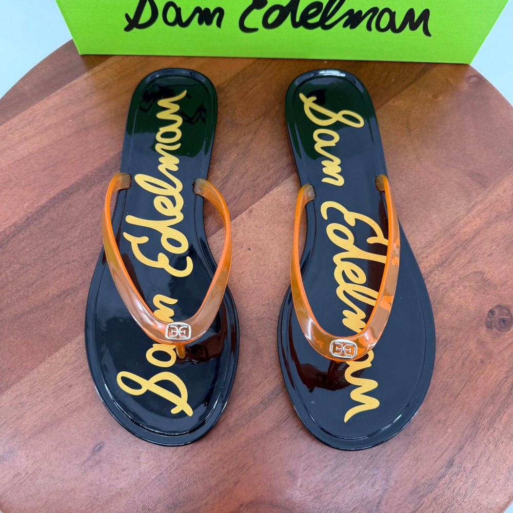 Sam Edelman Dean Flip Flop Clear Red‎ Jelly Summer Beach Sandals Womens 9M